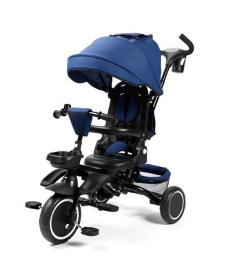 8-in-1 Kids Tricycle with Adjustable Push Handle, Canopy and Storage