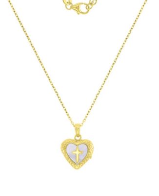 14k Gold-Plated Mop Stone Charm Necklace