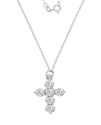 Silver-Plated Dangling Cross Charm Necklace