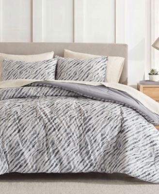 Nixon Contemporary Abstract Stripe 7-Piece Comforter Set with Sheet Set, California King