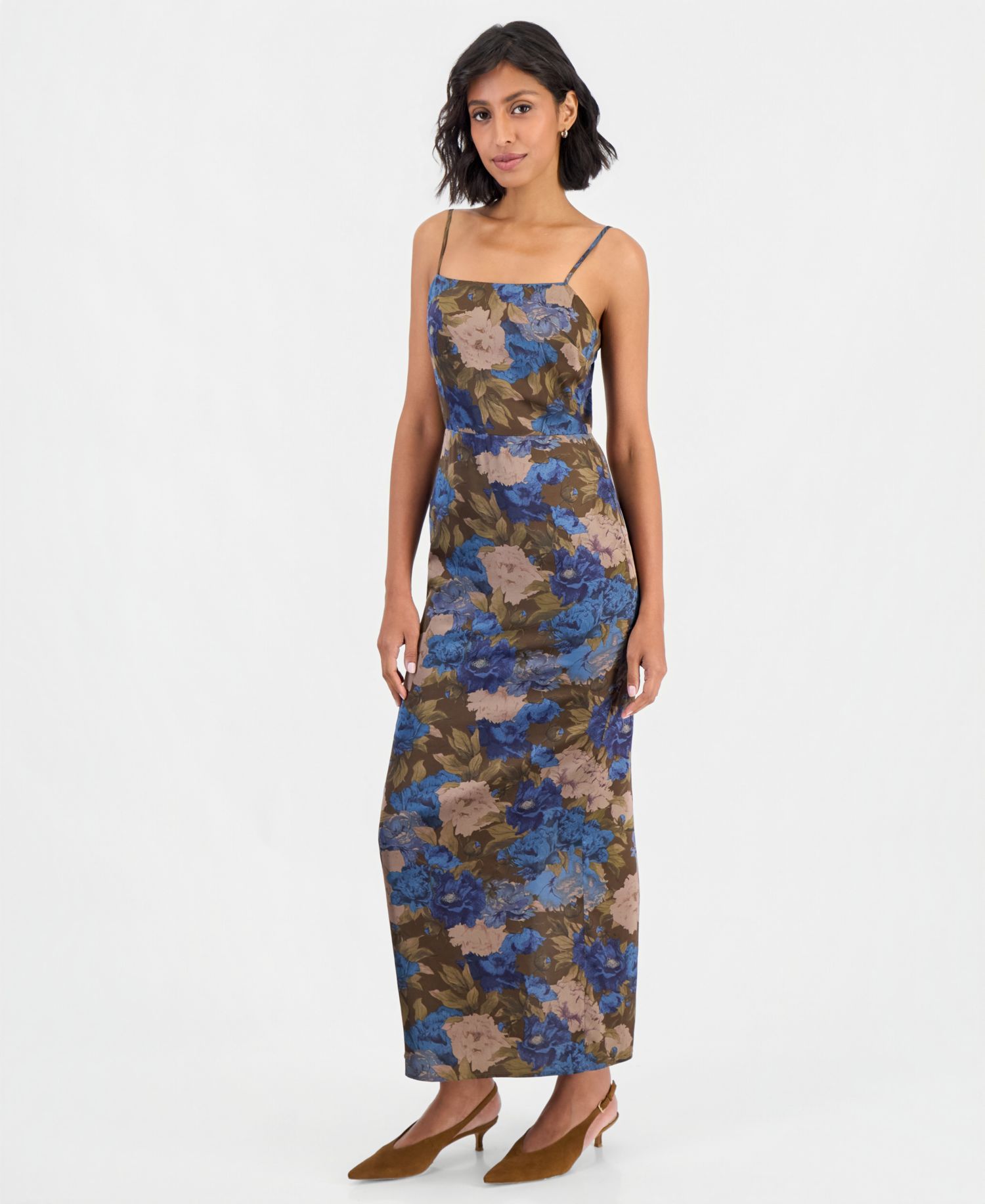 Women's Austin Floral-Print Square-Neck Midi Dress
