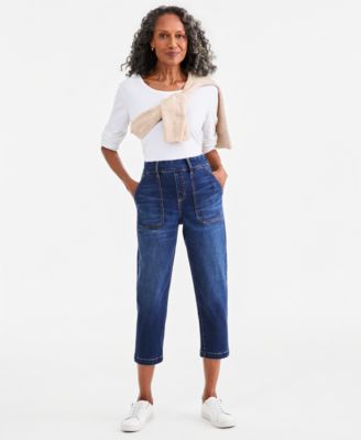 Women's High-Rise Pull-On Utility Ankle Jeans