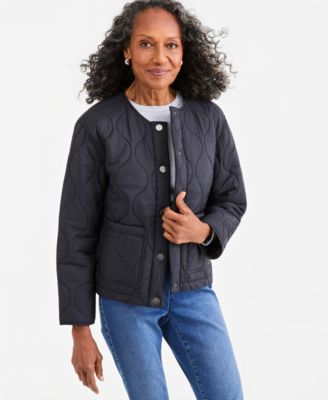 Women's Drawcord Bomber Quilted Jacket