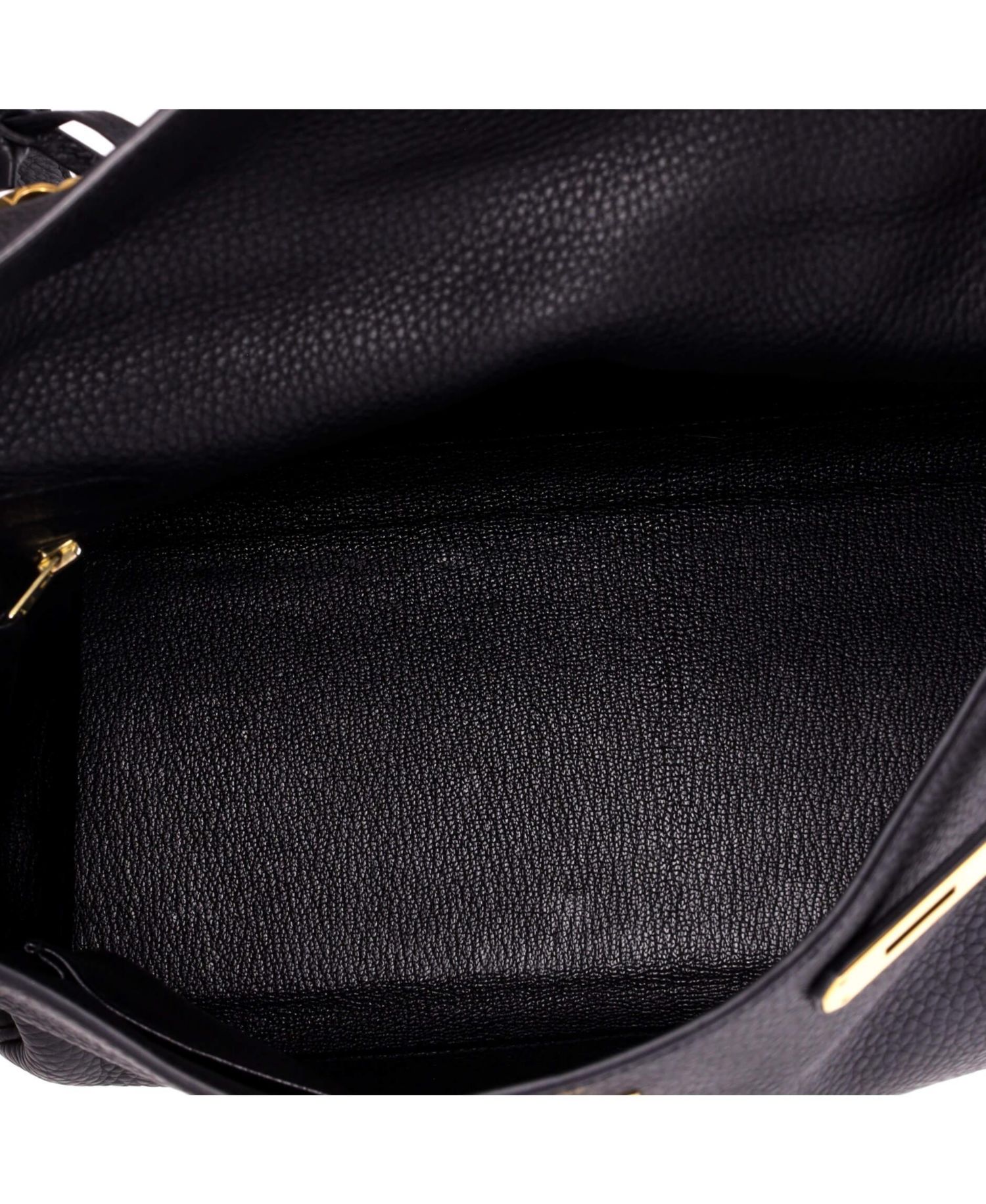 Pre-Owned Hermes Kelly 32 Handbag Black Togo with Gold Hardware