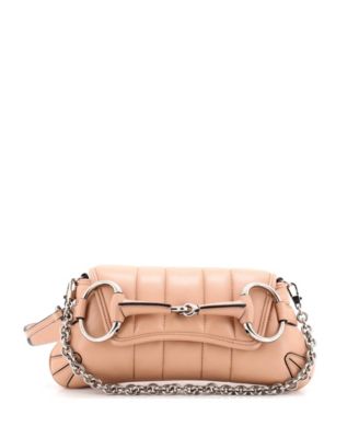 Medium Horsebit Chain Shoulder Bag Vertical Quilted Leather