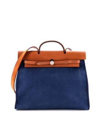Pre-Owned Hermes 39 Herbag Zip Leather and Toile