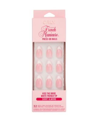 Kiss The Bride French Manicure Short Almond Press-On Nails Set