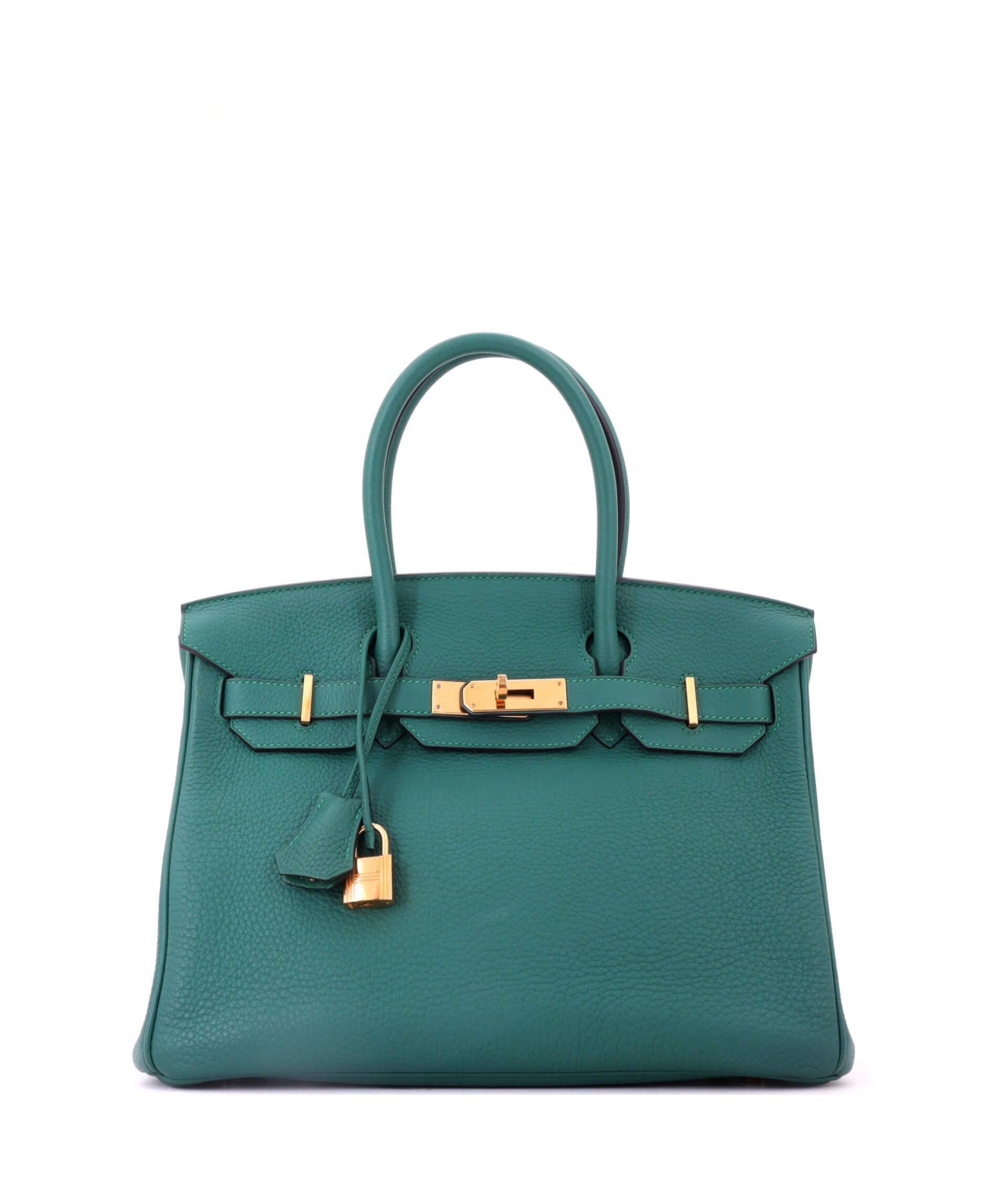 Pre-Owned Hermes Birkin 30 Handbag Green Togo with Gold Hardware - Green