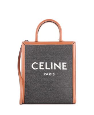 Small Vertical Cabas Tote Felt with Leather