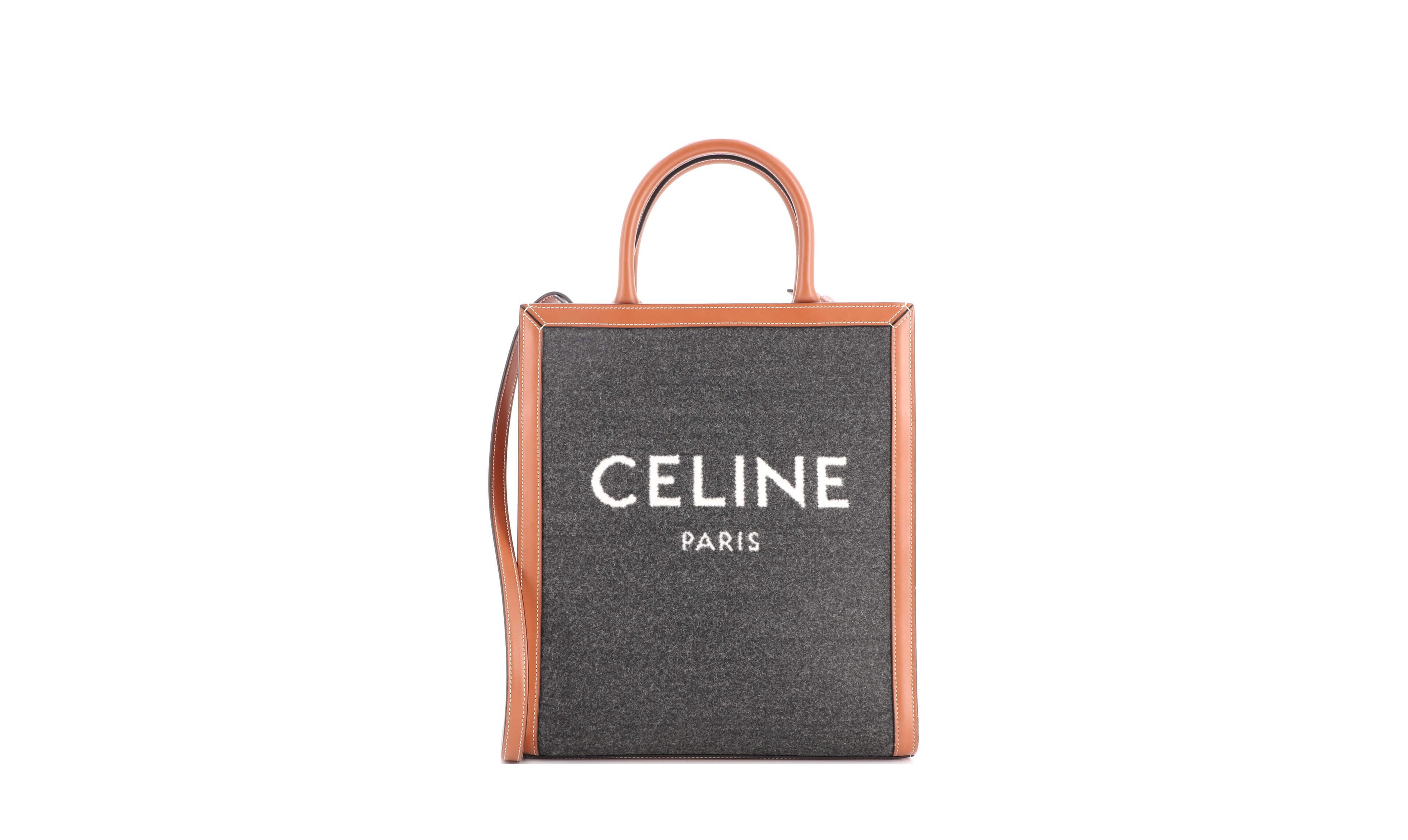 Pre-Owned Celine Small Vertical Cabas Tote Felt with Leather