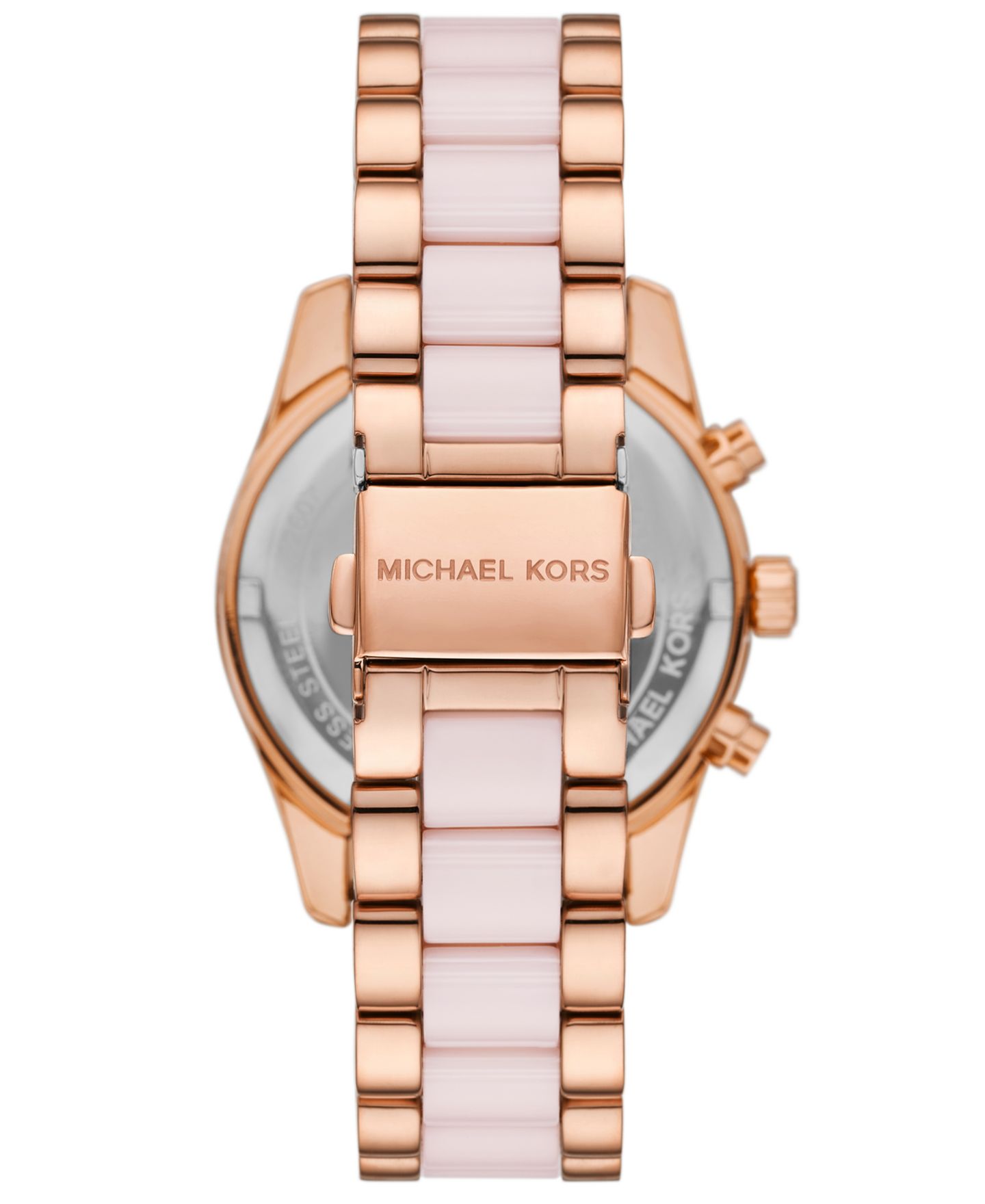 Женские часы Michael Kors MICHAEL Lexington Chronograph Pink Ceramic and Rose Gold-Tone Stainless Steel Watch 38mm — фото 2