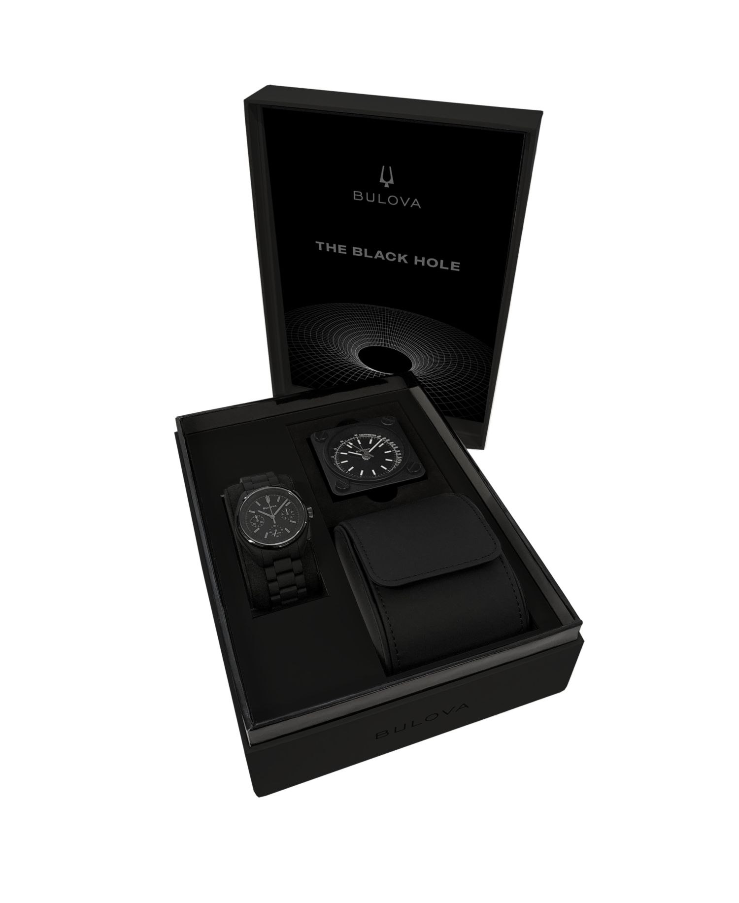 Men's Limited Edition Lunar Pilot "Black Hole" Black Stainless Steel Bracelet Watch 41.2mm
