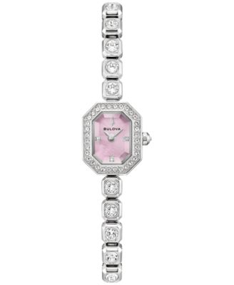 Women's Box Set Crystal Silver-Tone Stainless Steel Bracelet Watch 15mm
