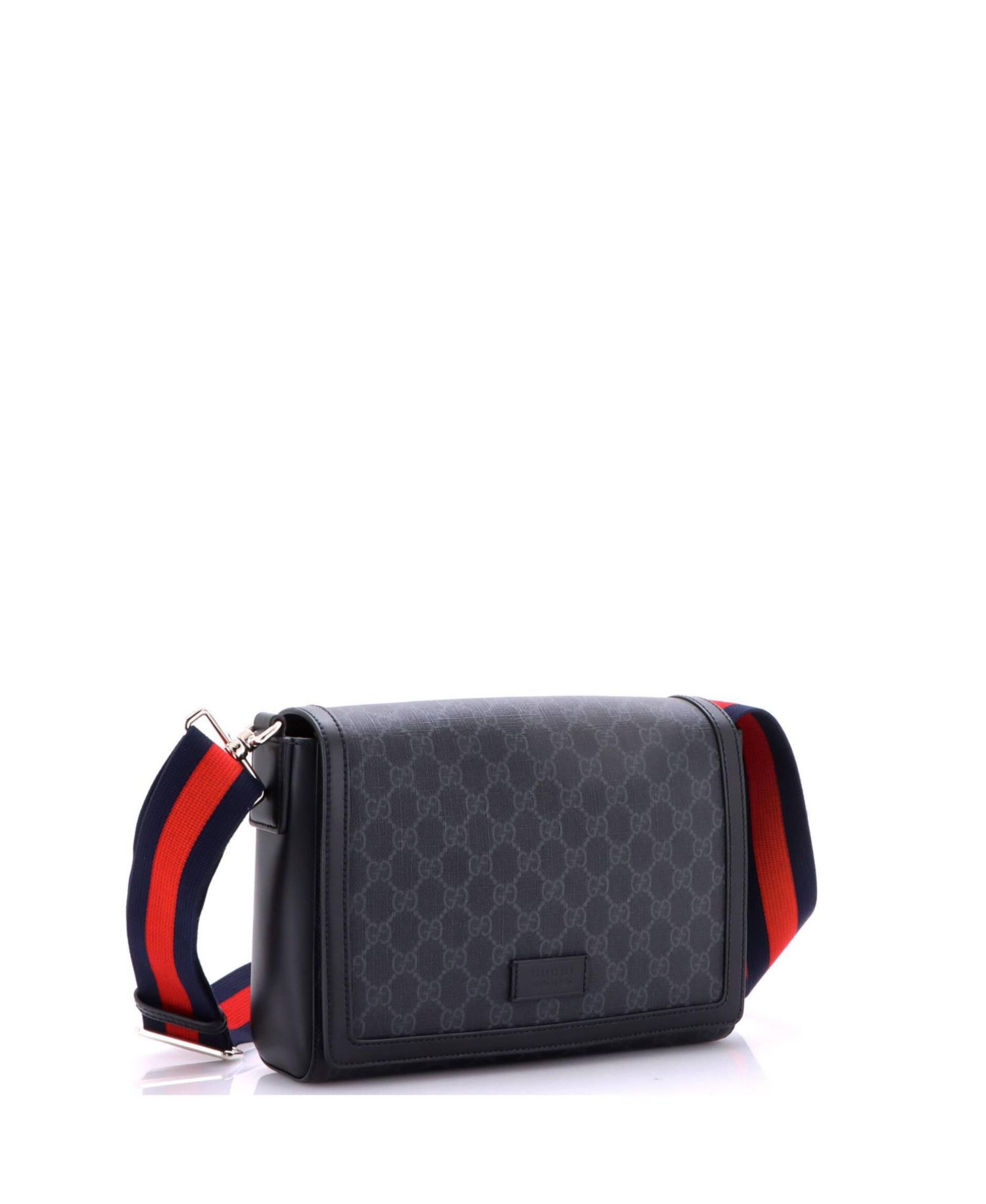 Small Web Strap Flap Messenger Bag GG Coated Canvas