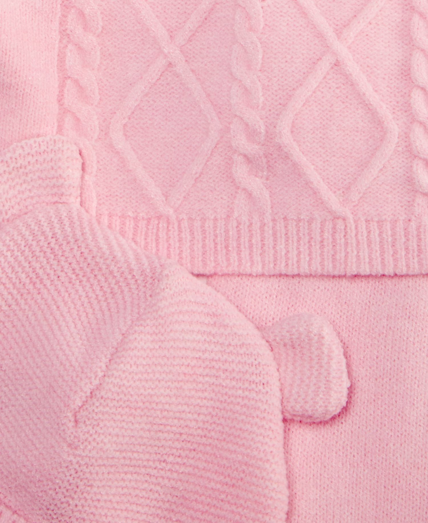 Baby Girls' Long-Sleeve Cable-Knit Sweater, Pants, and Hat, 3-Piece Set