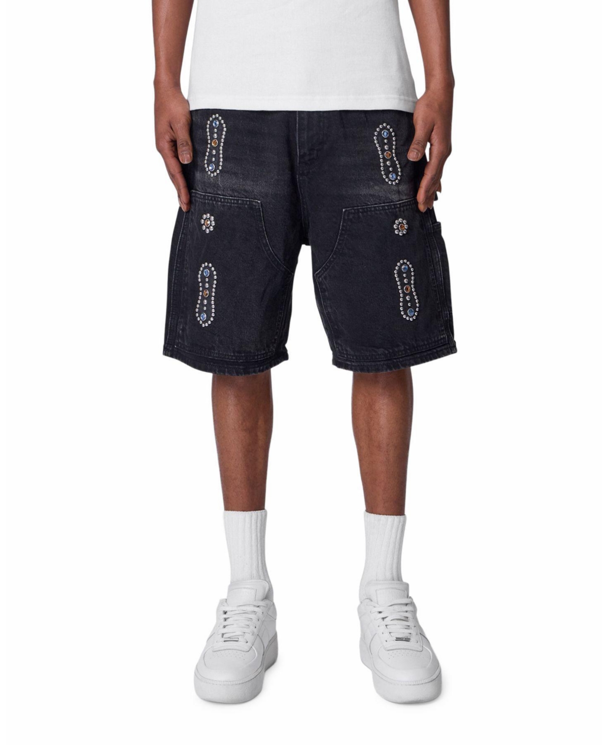mnml Men's Double Western Jewel Denim Shorts