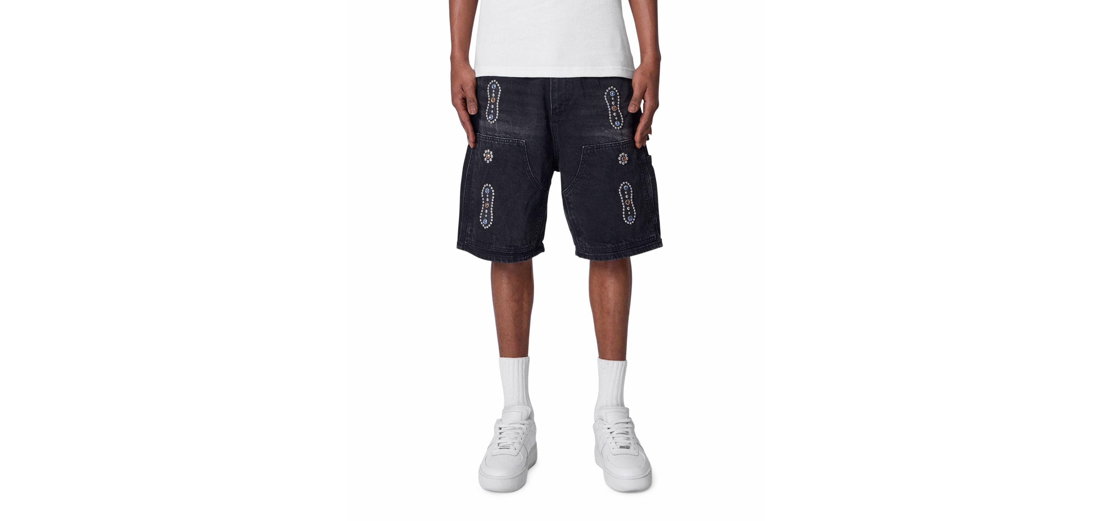 mnml Men's Double Western Jewel Denim Shorts