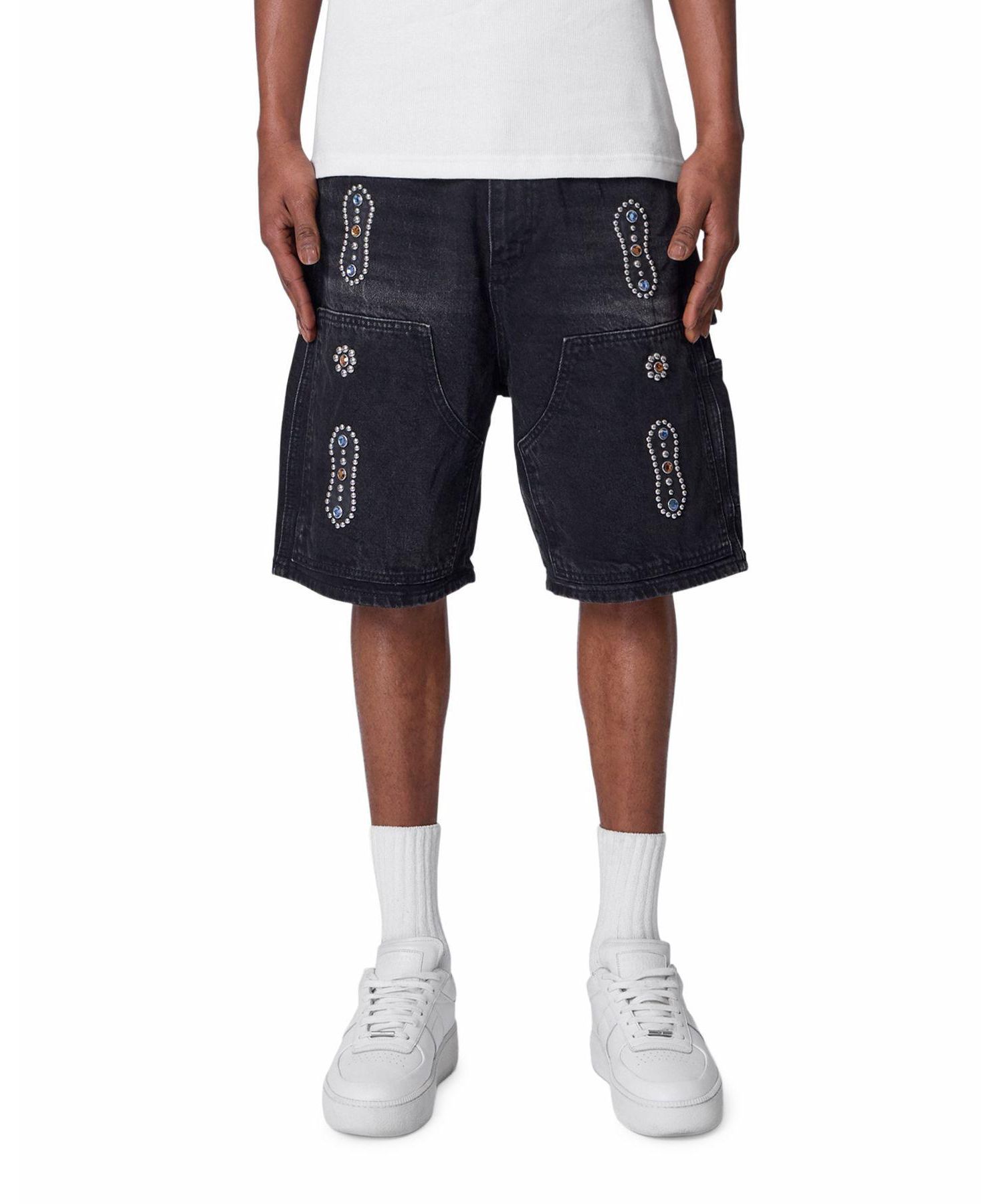 Men's Double Western Jewel Denim Shorts