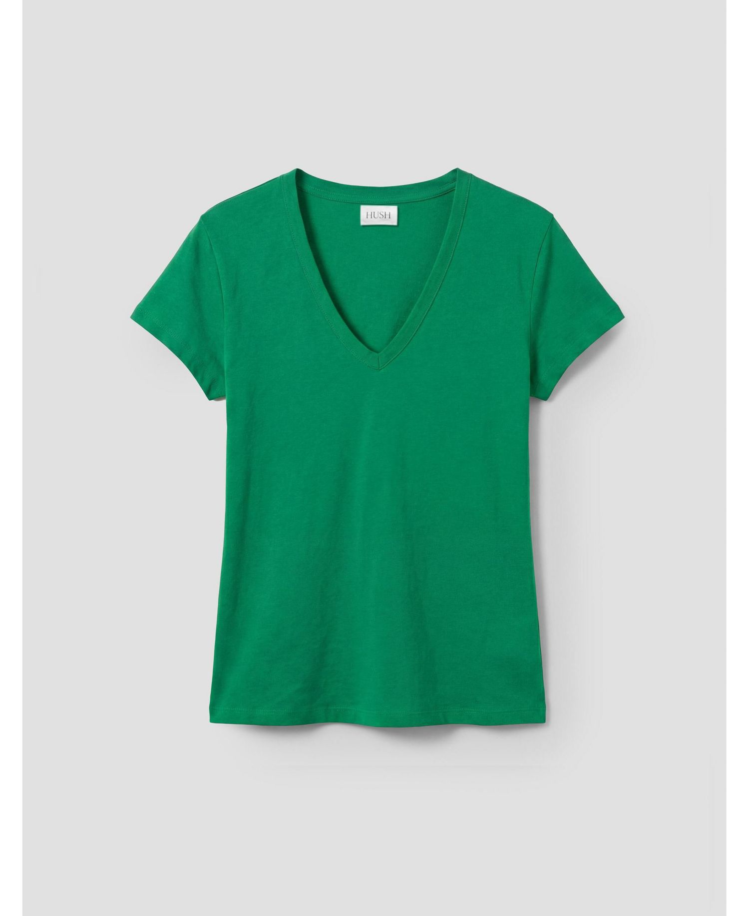 Women's Slim-Fit V-Neck Slub-Cotton T-Shirt