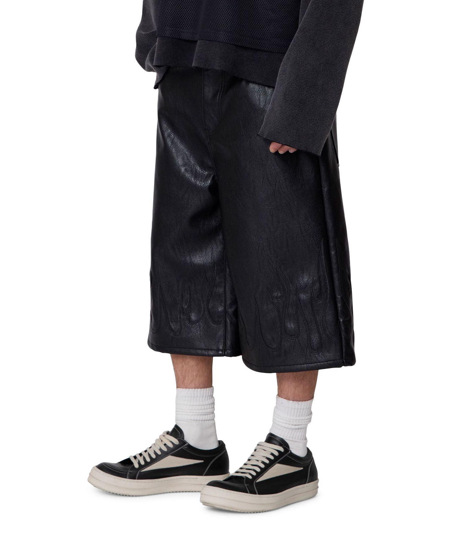 Men's Ultra Baggy Leather Flame Shorts