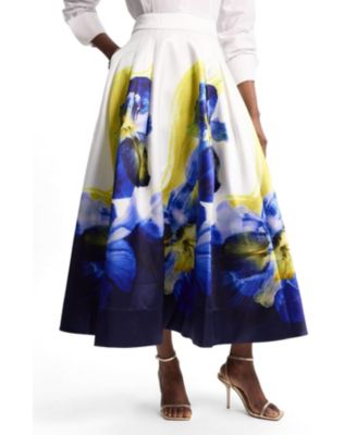 Women's Floral High Waist A-line Skirt