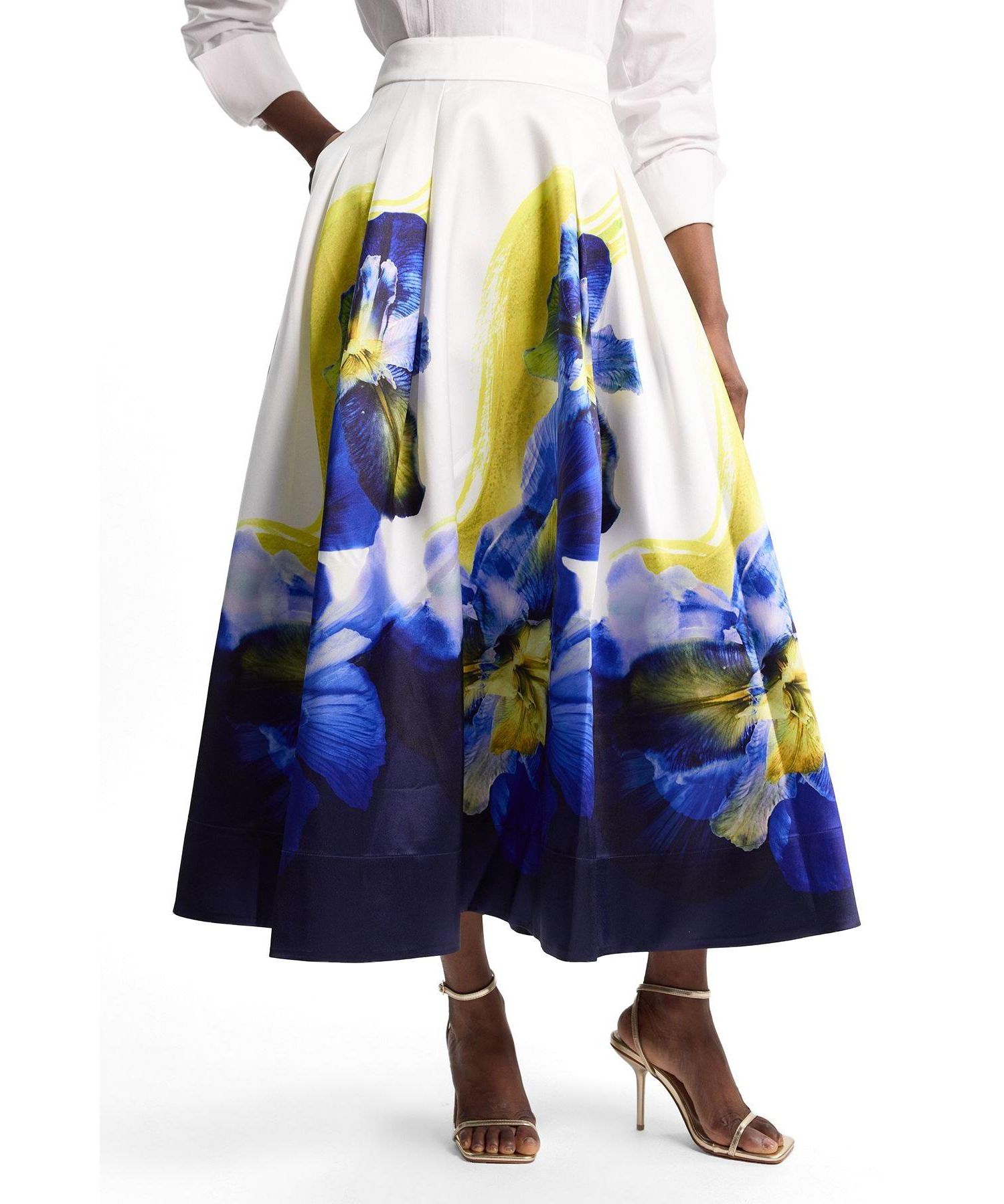 Women's Floral High Waist A-line Skirt