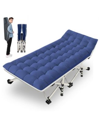 Camping Cot Folding Bed With Mattress Carry Bag