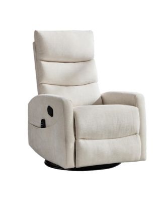 Chenille Manual Recliner Chair Rocker Swivel Chair with Heat and Massage for Living Room