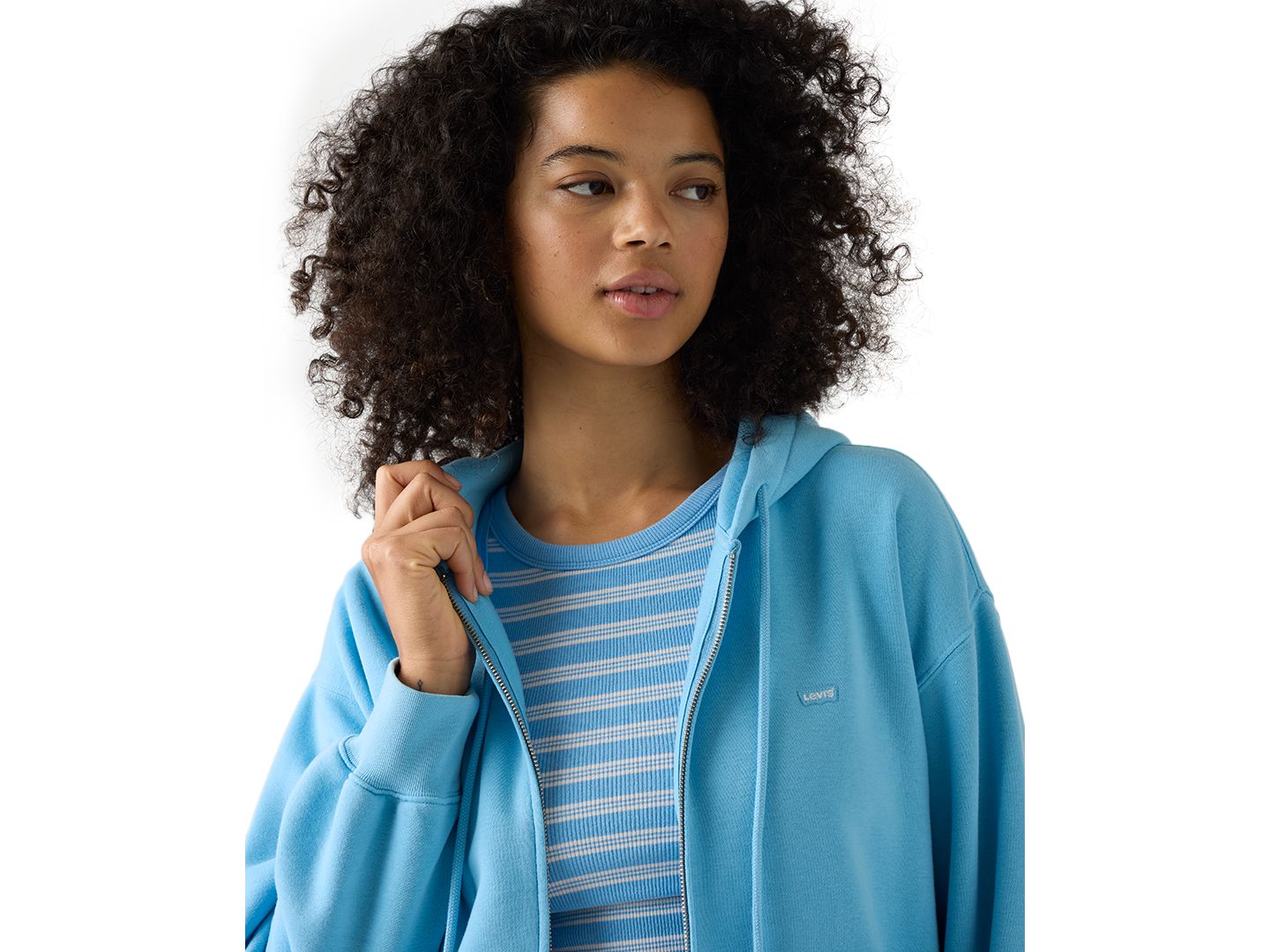 Женское худи Levi's Graphic Everyday Zip-Up, цвет: Синий — фото 3