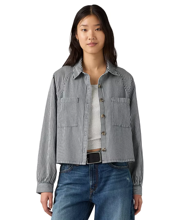 Women's Long-Sleeve Utility Crop Top - thumbnail 2