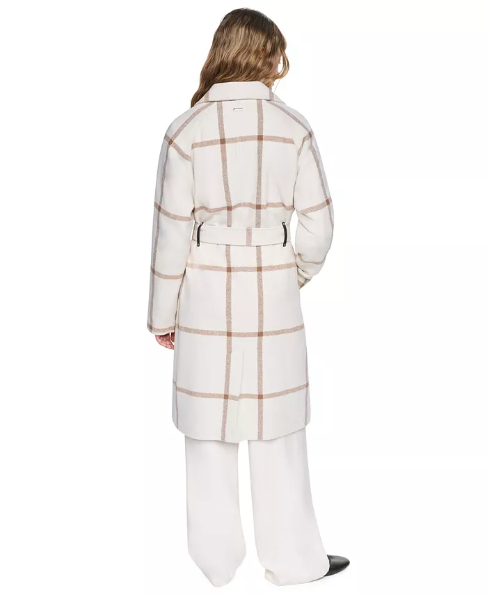 Women's Double-Breasted Belted Notch Collar Coat - thumbnail 4