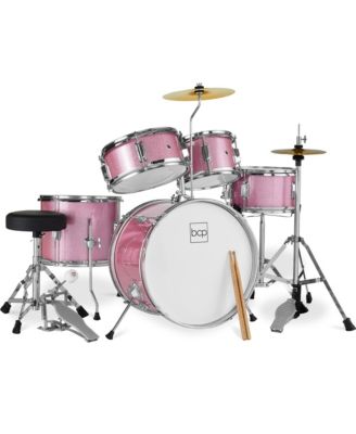 Beginner Wood 5-Piece Drum Set, Ages 3+