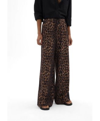 Women's Petunia Linen Blend Leopard Trouser