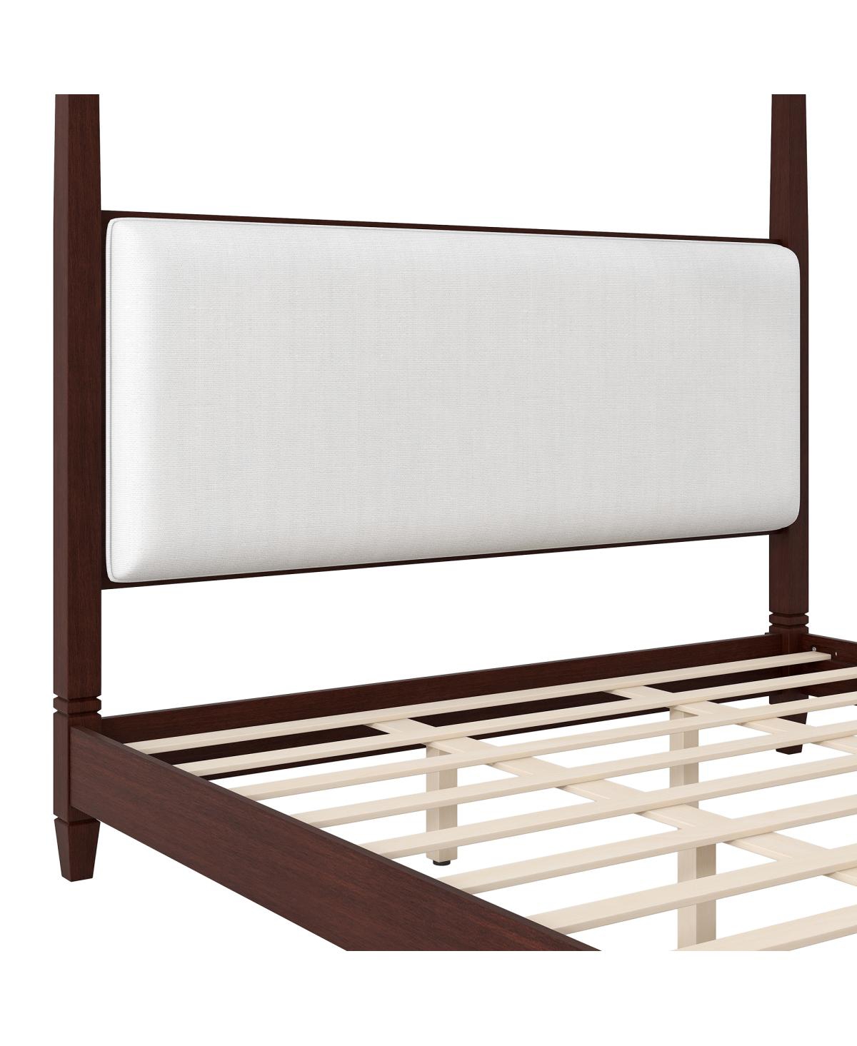 Streamdale Furniture Canopy Platform Bed with Upholstered Headboard