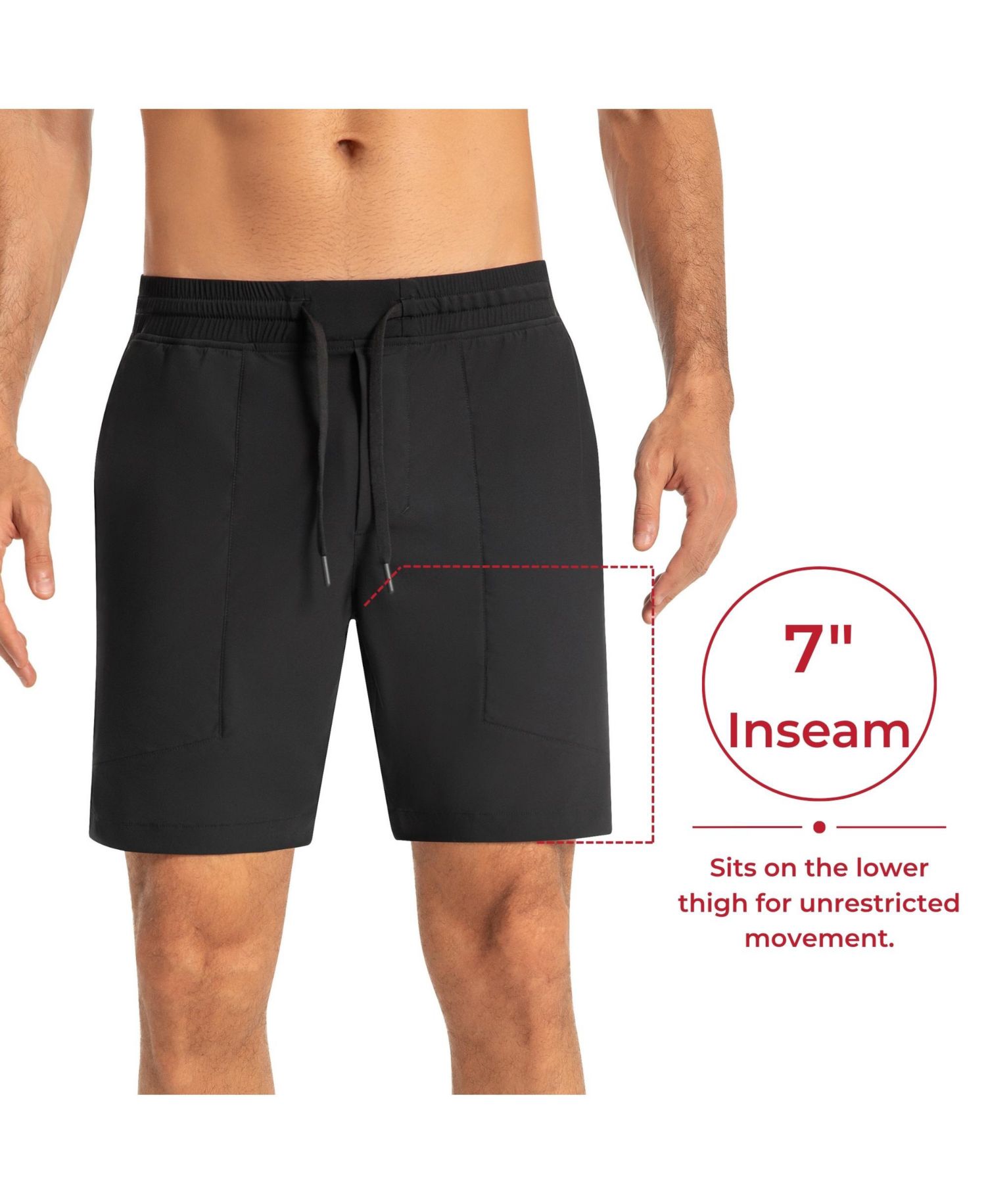 Men's Athletic Shorts 7" Inseam Quick Dry Gym Workout Zipper Pockets