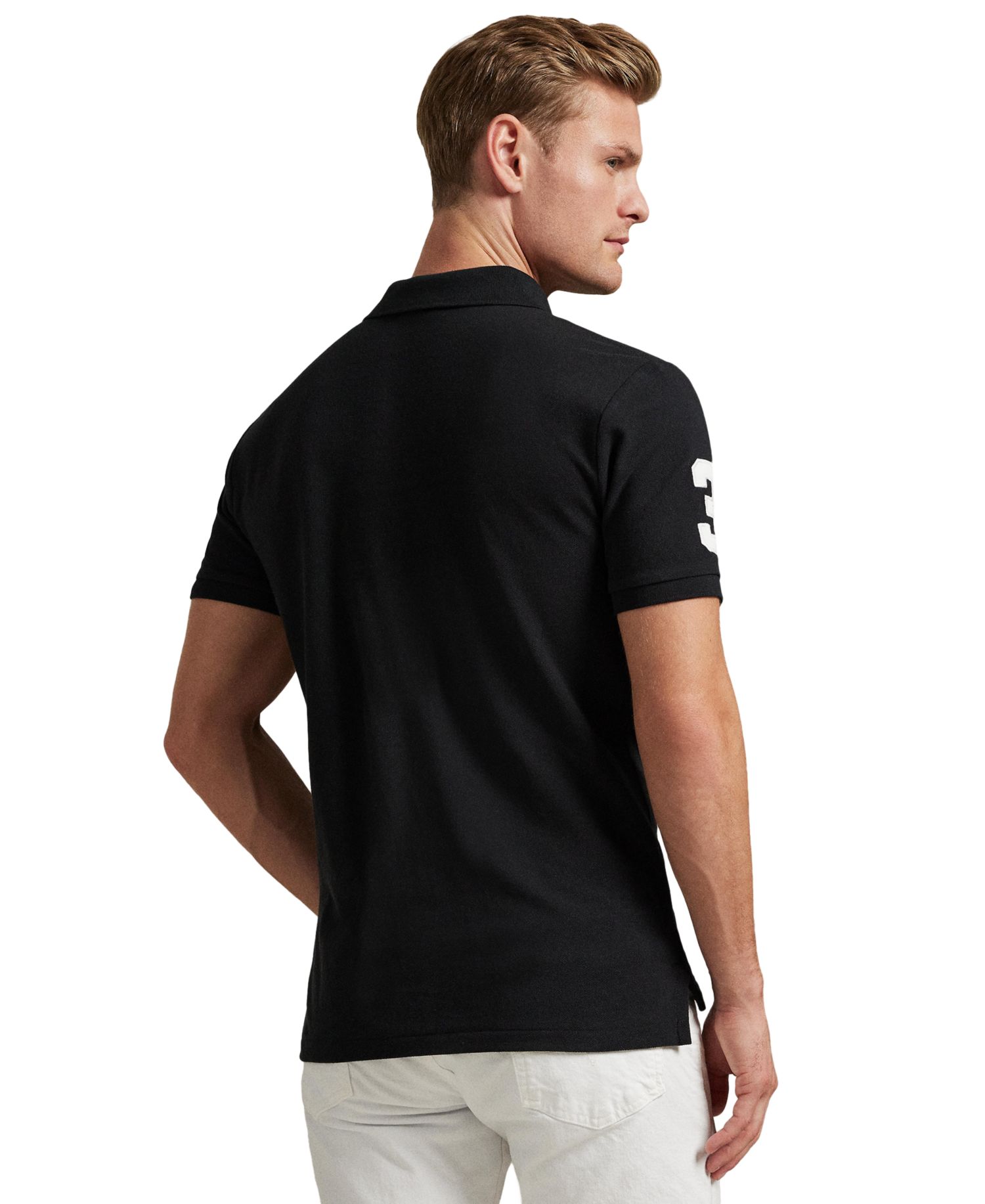 Мужская рубашка поло из сетчатой ткани Big Pony Custom Slim-Fit