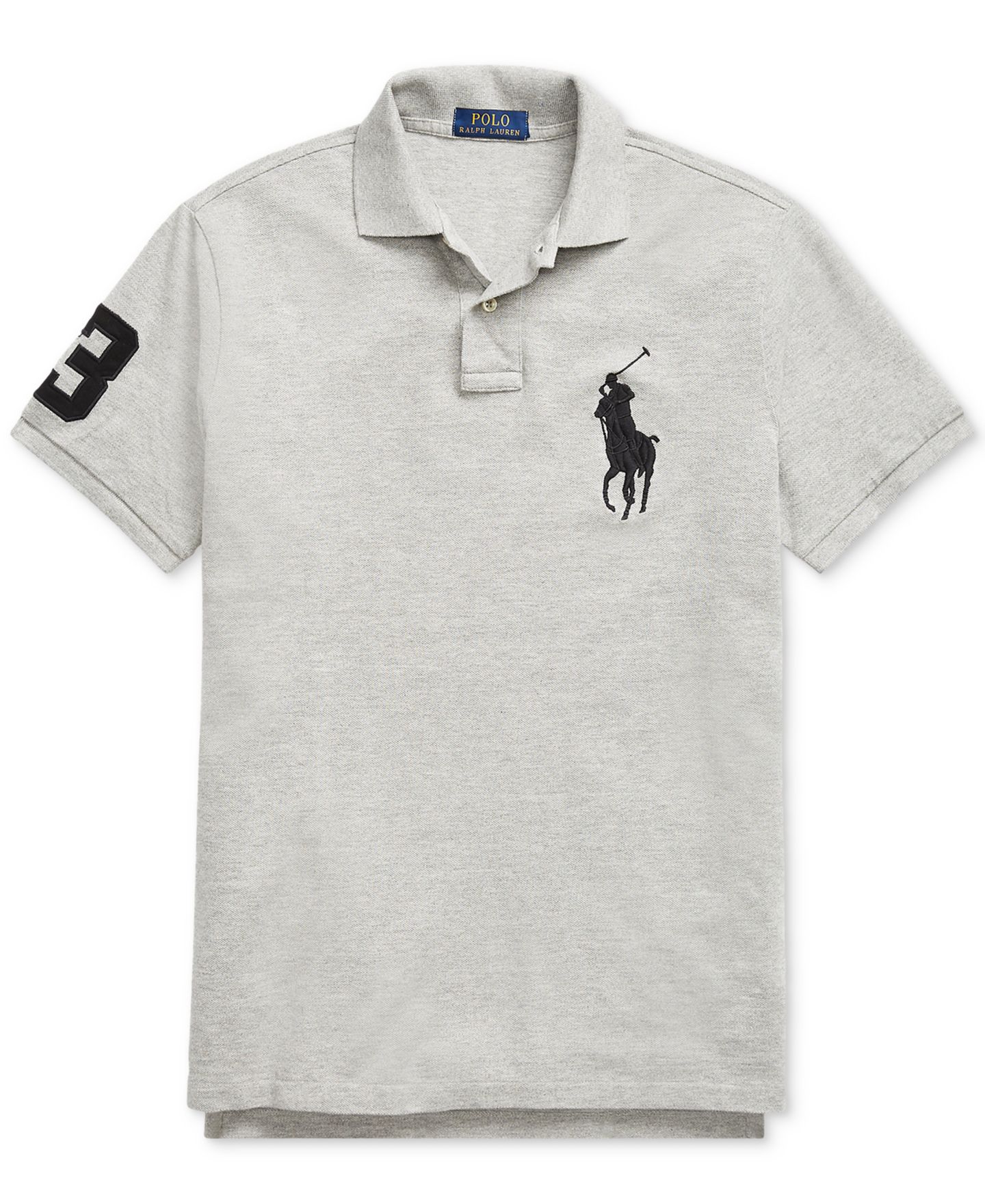 Мужское поло Polo Ralph Lauren Big Pony Custom Slim-Fit Mesh Polo Shirt, цвет: Меланжевый — фото 5