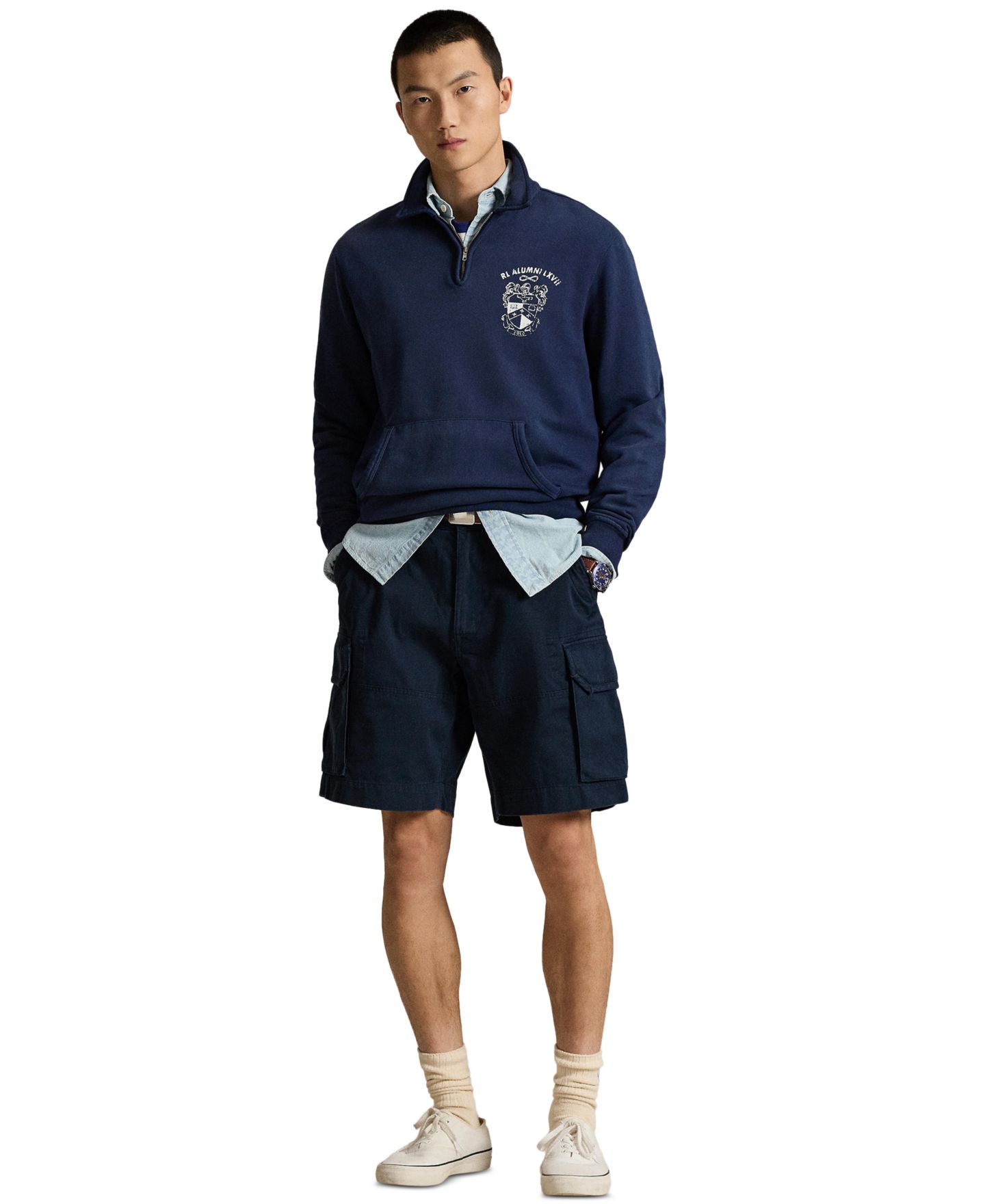 Мужские шорты Polo Ralph Lauren Shorts, 10.5" Classic Gellar Cargos, цвет: Тёмно-синий — фото 2