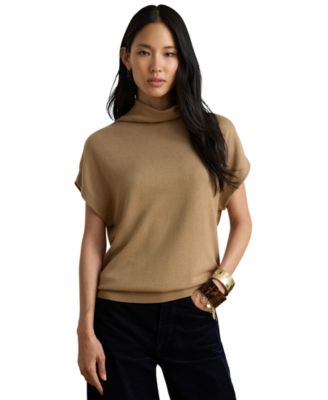 Women's Mock-Neck Cap-Sleeve Sweater
