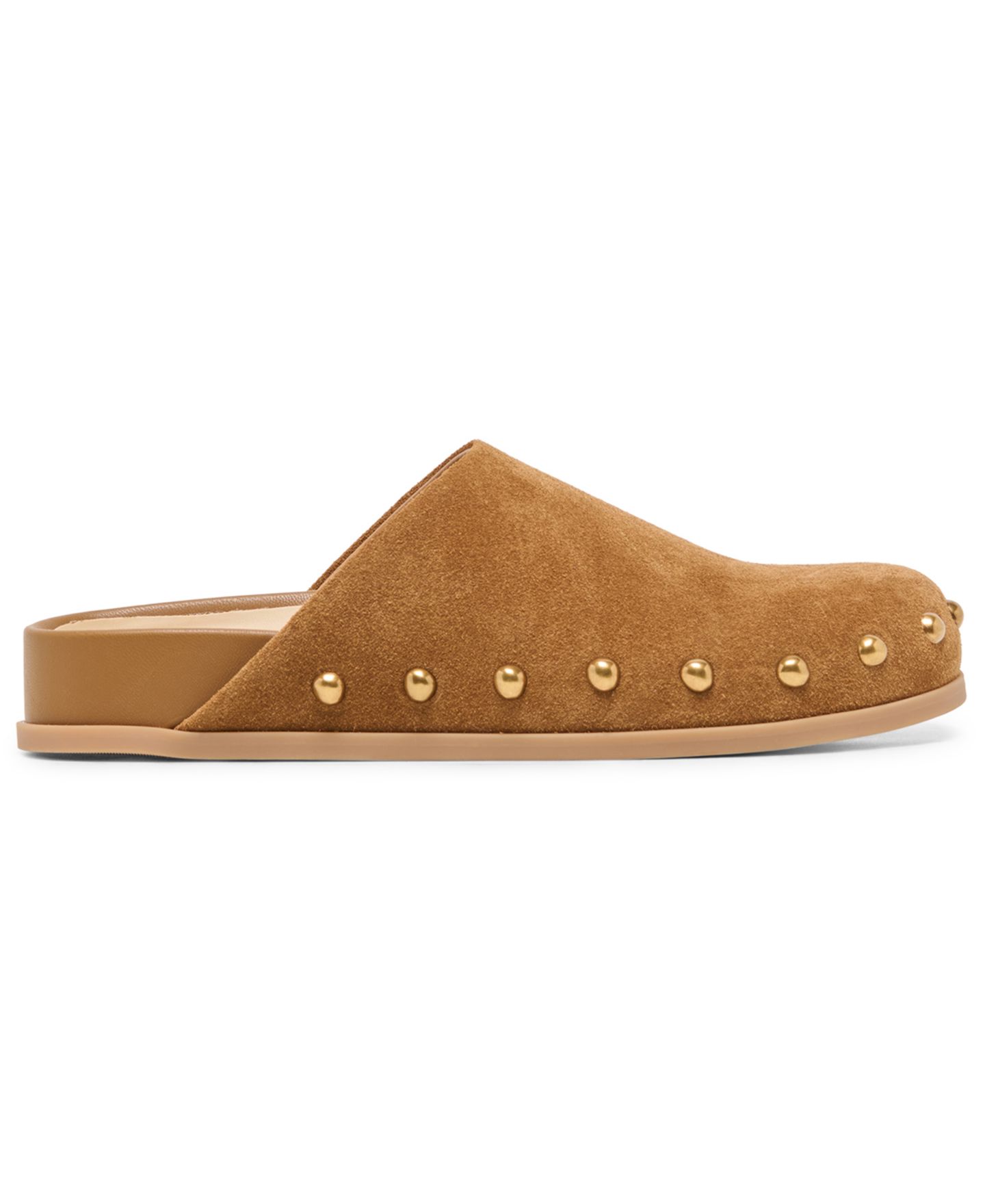 Женские сабо Dolce Vita Joney Studded Slip-On Clog Mules, цвет: Коричневый замшевый — фото 2