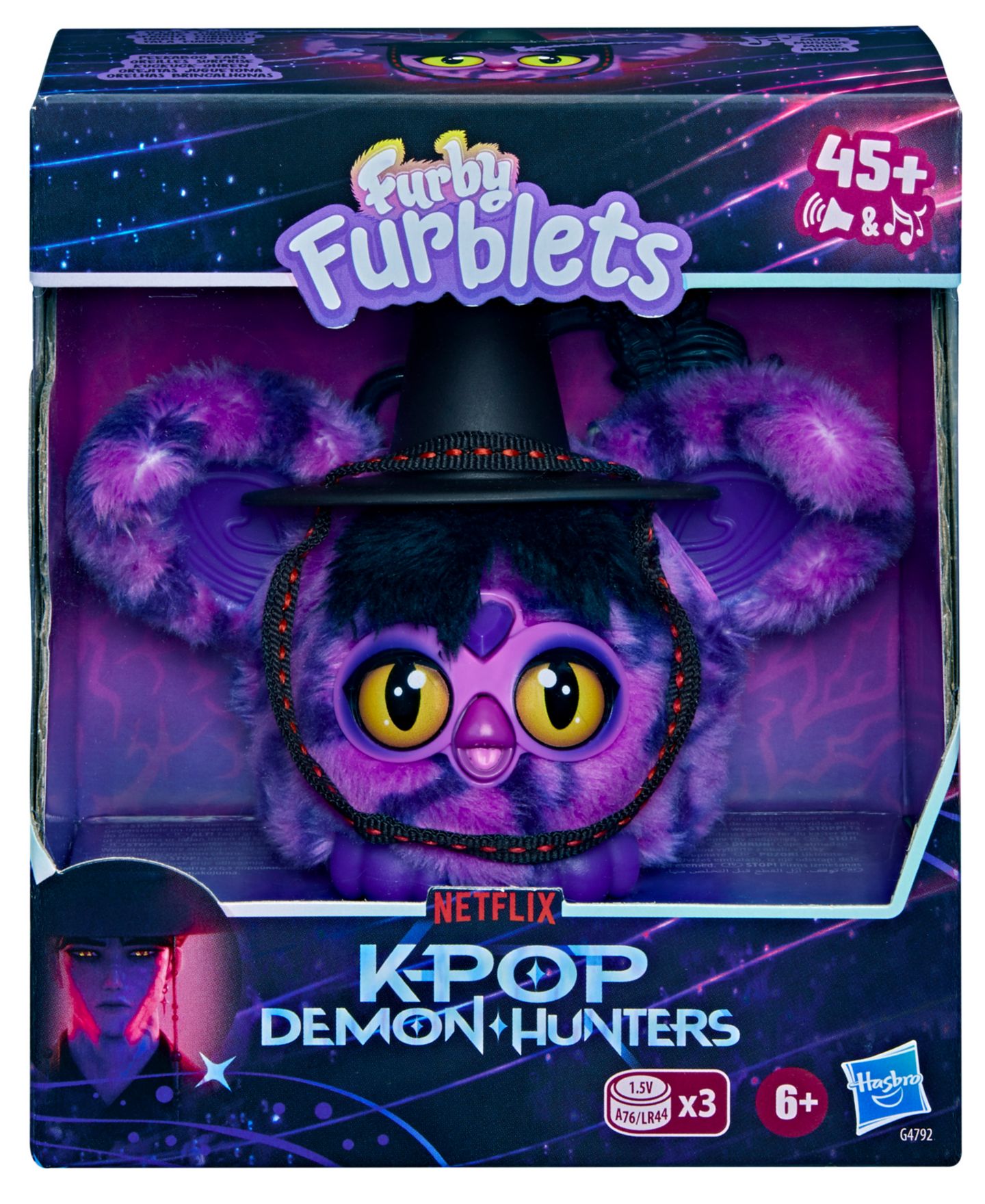 Детская мягкая игрушка Furby KPop Demon Hunters Saja Boy Demon Mini Interactive Plush — фото 3