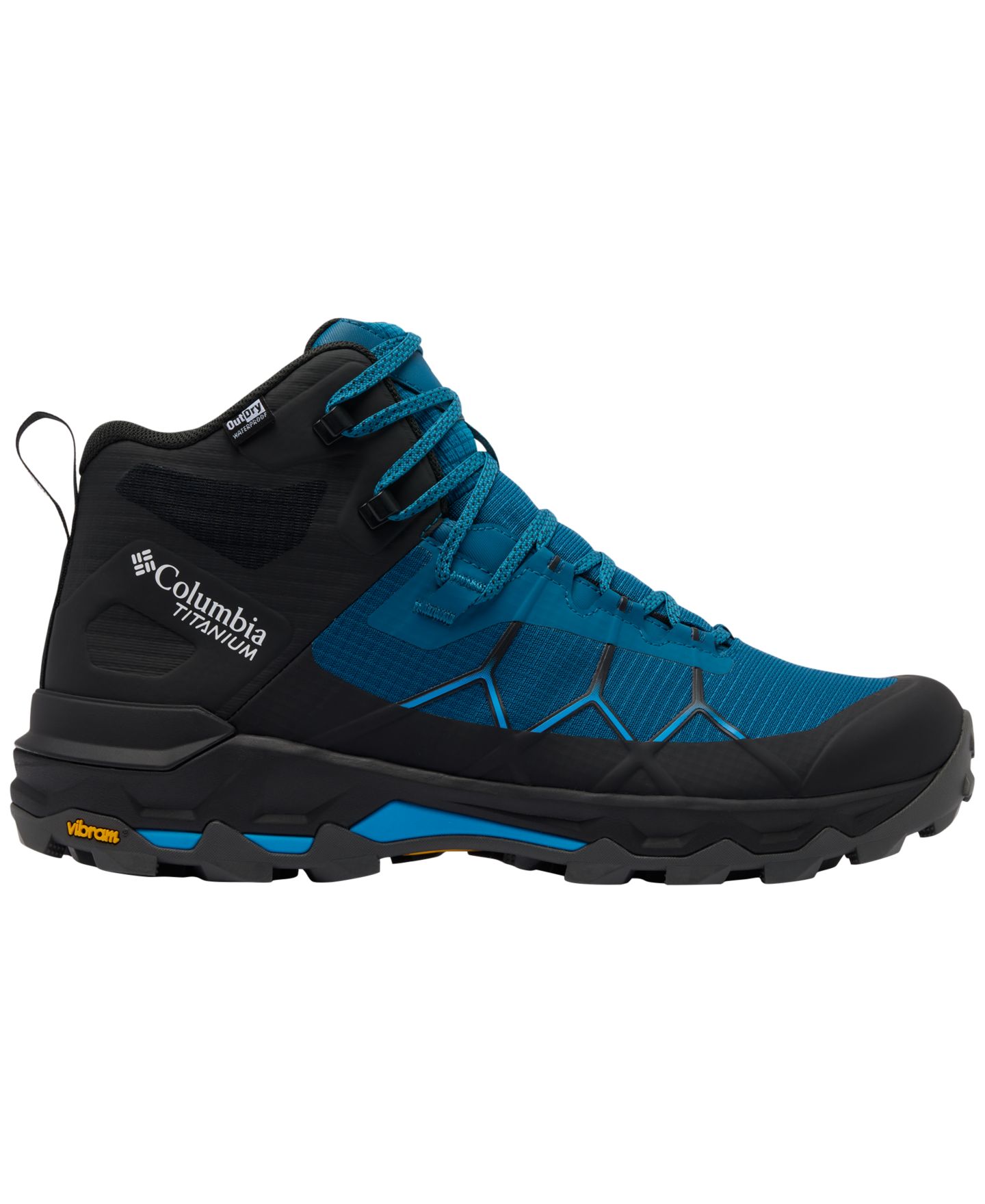 Мужские водонепроницаемые трекинговые ботинки Columbia Peakfreak Titanium OutDry Mid, цвет: Синий — фото 2