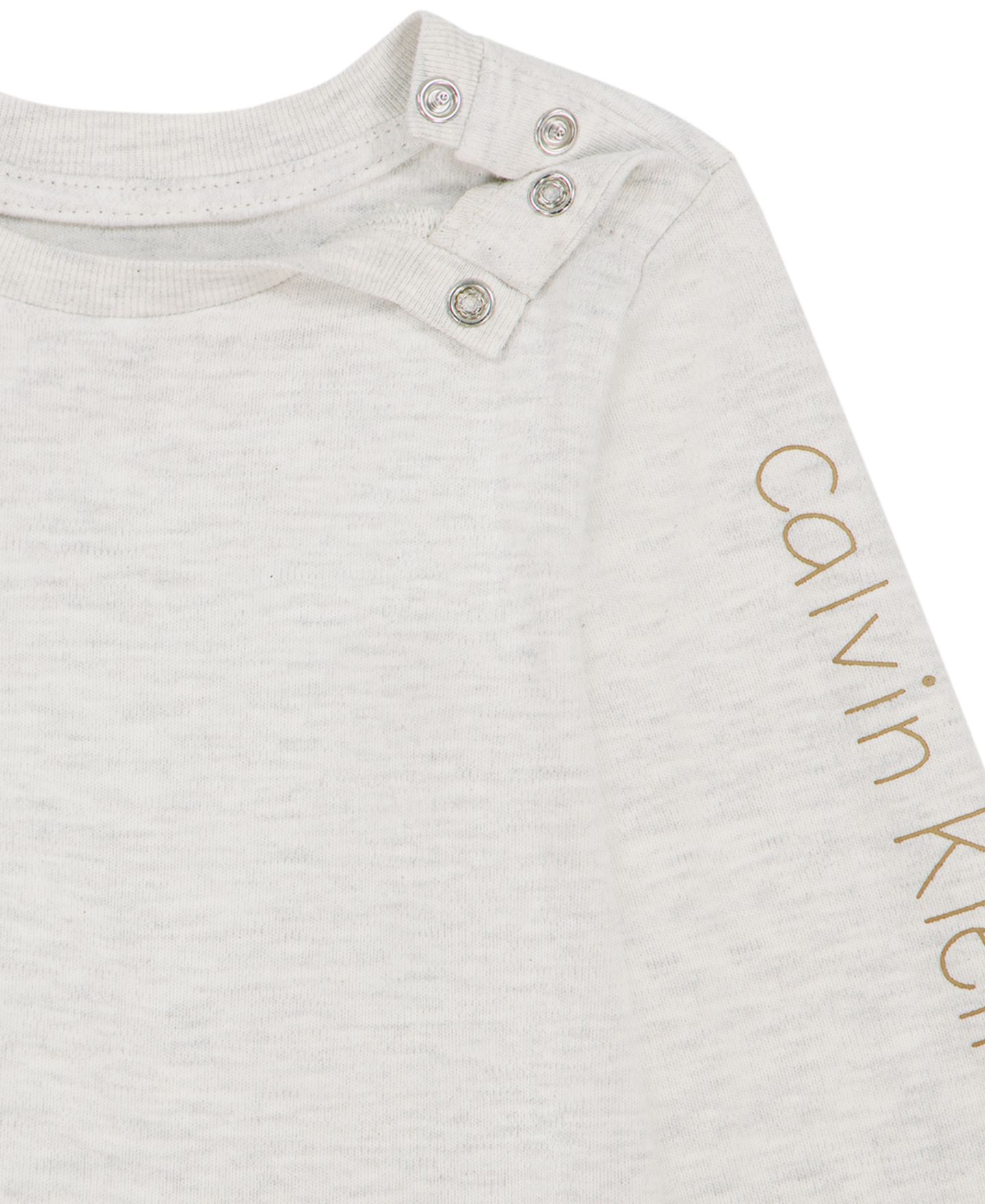 Детский комплект Calvin Klein: боди с длинным рукавом и полукомбинезон без рукавов, цвет: Серо-коричневый — фото 8