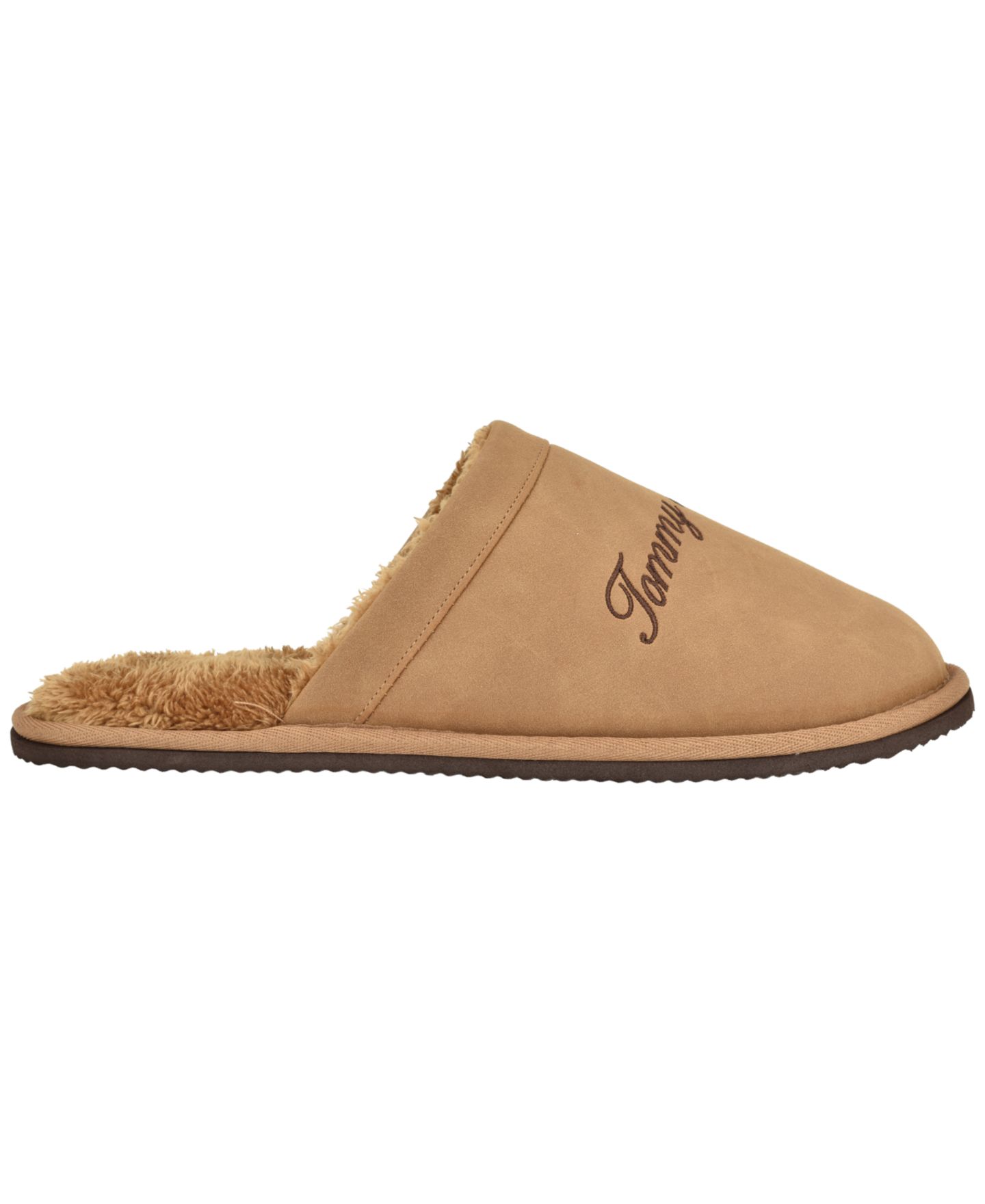 Мужские тапочки Tommy Hilfiger Roma Open-Back Round-Toe Slippers, цвет: Средний коричневый — фото 2