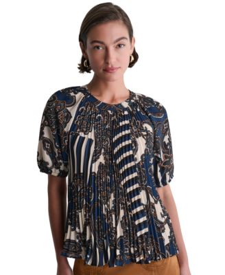 Women's Short-Sleeve Printed Raglan Blouse