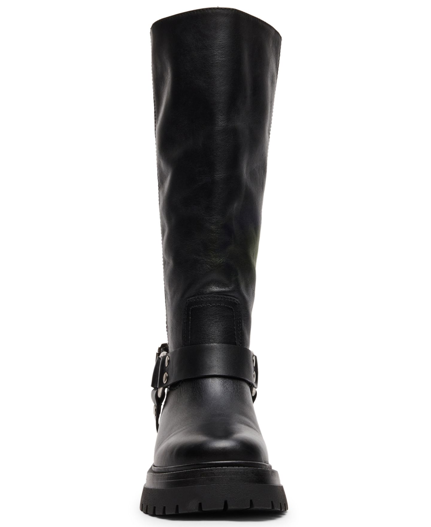 Женские ботинки Steve Madden Everest Platform Lug-Sole Engineer Tall, цвет: Чёрный — фото 7