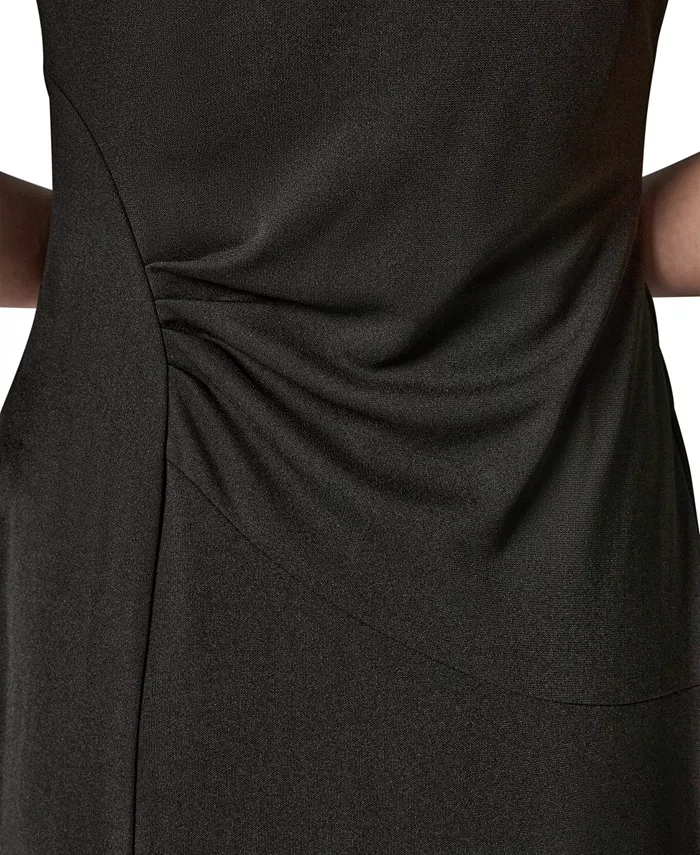 Women's Asymmetrical-Neck Draped Sleeveless Gown - thumbnail 6
