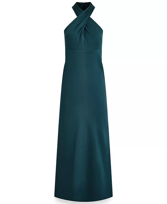 Women's Mikado Cross-Front Halter Gown - thumbnail 6