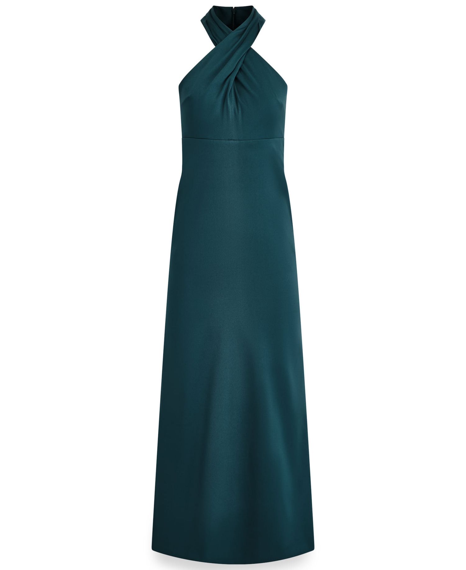 Women's Mikado Cross-Front Halter Gown