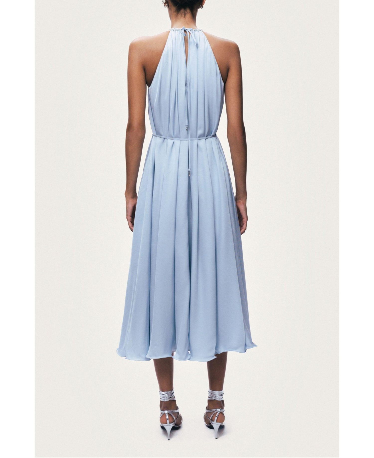 Women's Halter A-Line Embellished Dress